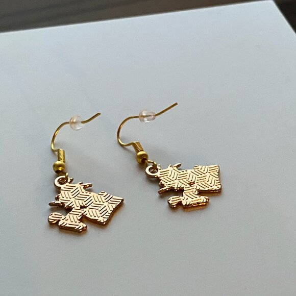 Handmade Woodstock Earrings STAINLESS STEEL Peanuts Snoopy - Picture 6 of 12